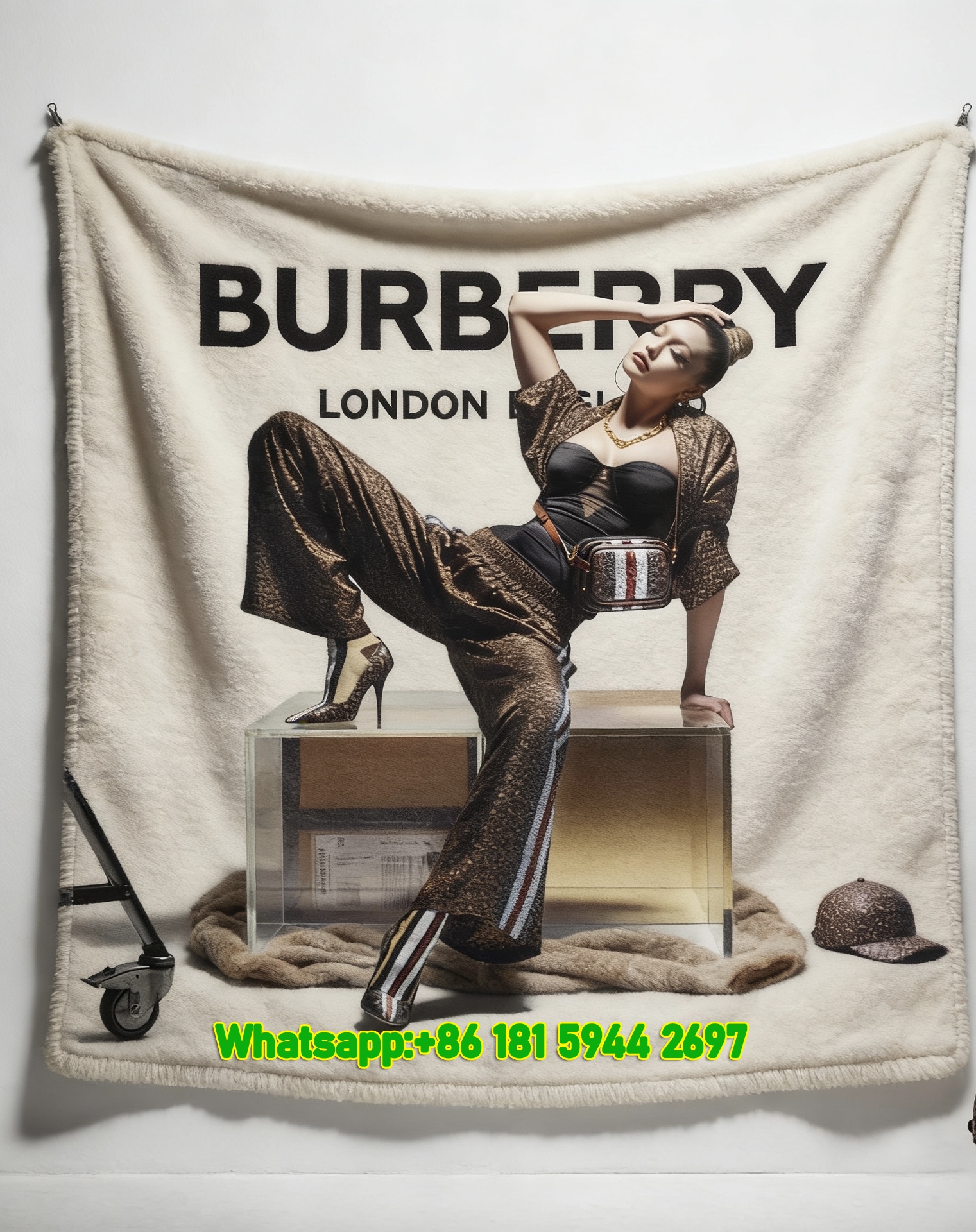 Burberry London England Flannel Sofa Throw Blanket B136